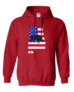 Pullover Hooded Sweatshirt Alabama Red Wild Hog Vibrant Design High Quality Tight Knit Ring Spun Low Maintenance Cotton Printed With The Newest Available Color Transfer Technology