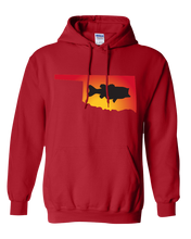 Load image into Gallery viewer, Pullover Hooded Sweatshirt Oklahoma Red Large Mouth Bass Vibrant Design High Quality Tight Knit Ring Spun Low Maintenance Cotton Printed With The Newest Available Color Transfer Technology
