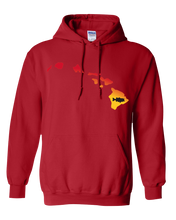 Load image into Gallery viewer, Pullover Hooded Sweatshirt Hawaii Red Large Mouth Bass Vibrant Design High Quality Tight Knit Ring Spun Low Maintenance Cotton Printed With The Newest Available Color Transfer Technology