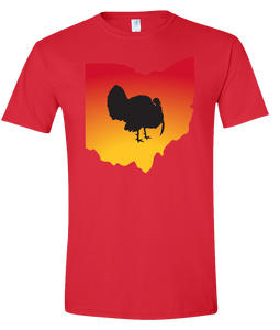 Short Sleeve T-Shirt Ohio Red Turkey Vibrant Design High Quality Tight Knit Ring Spun Low Maintenance Cotton Printed With The Newest Available Color Transfer Technology