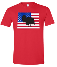 Load image into Gallery viewer, Short Sleeve T-Shirt Wyoming Red Turkey Vibrant Design High Quality Tight Knit Ring Spun Low Maintenance Cotton Printed With The Newest Available Color Transfer Technology