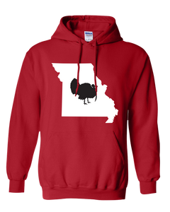 Pullover Hooded Sweatshirt Missouri Red Turkey Vibrant Design High Quality Tight Knit Ring Spun Low Maintenance Cotton Printed With The Newest Available Color Transfer Technology