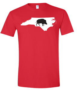 Short Sleeve T-Shirt North Carolina Red Wild Hog Vibrant Design High Quality Tight Knit Ring Spun Low Maintenance Cotton Printed With The Newest Available Color Transfer Technology