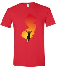 Load image into Gallery viewer, Short Sleeve T-Shirt New Jersey Red Whitetail Deer Vibrant Design High Quality Tight Knit Ring Spun Low Maintenance Cotton Printed With The Newest Available Color Transfer Technology
