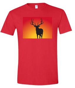 Short Sleeve T-Shirt Colorado Red Elk Vibrant Design High Quality Tight Knit Ring Spun Low Maintenance Cotton Printed With The Newest Available Color Transfer Technology
