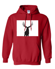 Load image into Gallery viewer, Pullover Hooded Sweatshirt Colorado Red Mule Deer Vibrant Design High Quality Tight Knit Ring Spun Low Maintenance Cotton Printed With The Newest Available Color Transfer Technology