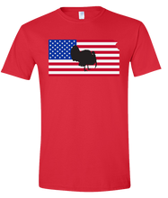 Load image into Gallery viewer, Short Sleeve T-Shirt Kansas Red Turkey Vibrant Design High Quality Tight Knit Ring Spun Low Maintenance Cotton Printed With The Newest Available Color Transfer Technology