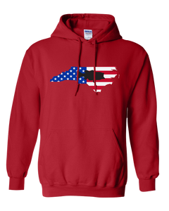 Pullover Hooded Sweatshirt North Carolina Red Large Mouth Bass Vibrant Design High Quality Tight Knit Ring Spun Low Maintenance Cotton Printed With The Newest Available Color Transfer Technology