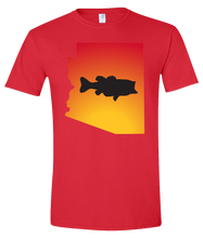 Load image into Gallery viewer, Short Sleeve T-Shirt Arizona Red Large Mouth Bass Vibrant Design High Quality Tight Knit Ring Spun Low Maintenance Cotton Printed With The Newest Available Color Transfer Technology