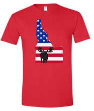 Load image into Gallery viewer, Short Sleeve T-Shirt Idaho Red Moose Vibrant Design High Quality Tight Knit Ring Spun Low Maintenance Cotton Printed With The Newest Available Color Transfer Technology