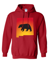 Load image into Gallery viewer, Pullover Hooded Sweatshirt New Mexico Red Black Bear Vibrant Design High Quality Tight Knit Ring Spun Low Maintenance Cotton Printed With The Newest Available Color Transfer Technology