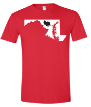 Load image into Gallery viewer, Short Sleeve T-Shirt Maryland Red Turkey Vibrant Design High Quality Tight Knit Ring Spun Low Maintenance Cotton Printed With The Newest Available Color Transfer Technology