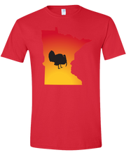 Load image into Gallery viewer, Short Sleeve T-Shirt Minnesota Red Turkey Vibrant Design High Quality Tight Knit Ring Spun Low Maintenance Cotton Printed With The Newest Available Color Transfer Technology