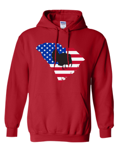 Pullover Hooded Sweatshirt South Carolina Red Turkey Vibrant Design High Quality Tight Knit Ring Spun Low Maintenance Cotton Printed With The Newest Available Color Transfer Technology