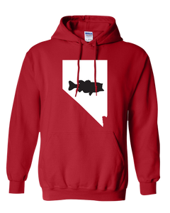 Pullover Hooded Sweatshirt Nevada Red Large Mouth Bass Vibrant Design High Quality Tight Knit Ring Spun Low Maintenance Cotton Printed With The Newest Available Color Transfer Technology