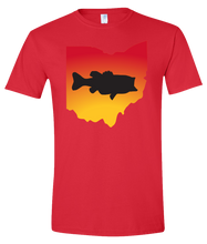 Load image into Gallery viewer, Short Sleeve T-Shirt Ohio Red Large Mouth Bass Vibrant Design High Quality Tight Knit Ring Spun Low Maintenance Cotton Printed With The Newest Available Color Transfer Technology