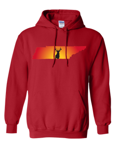 Pullover Hooded Sweatshirt Tennessee Red Whitetail Deer Vibrant Design High Quality Tight Knit Ring Spun Low Maintenance Cotton Printed With The Newest Available Color Transfer Technology