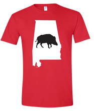 Load image into Gallery viewer, Short Sleeve T-Shirt Alabama Red Wild Hog Vibrant Design High Quality Tight Knit Ring Spun Low Maintenance Cotton Printed With The Newest Available Color Transfer Technology