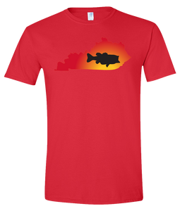 Short Sleeve T-Shirt Kentucky Red Large Mouth Bass Vibrant Design High Quality Tight Knit Ring Spun Low Maintenance Cotton Printed With The Newest Available Color Transfer Technology