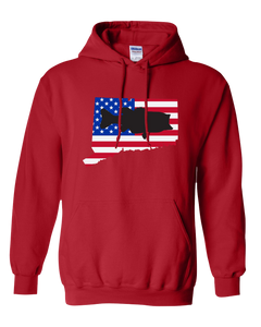Pullover Hooded Sweatshirt Connecticut Red Large Mouth Bass Vibrant Design High Quality Tight Knit Ring Spun Low Maintenance Cotton Printed With The Newest Available Color Transfer Technology
