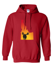 Load image into Gallery viewer, Pullover Hooded Sweatshirt Idaho Red Moose Vibrant Design High Quality Tight Knit Ring Spun Low Maintenance Cotton Printed With The Newest Available Color Transfer Technology