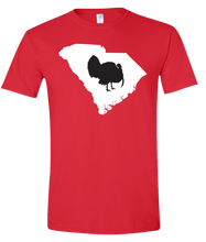 Load image into Gallery viewer, Short Sleeve T-Shirt South Carolina Red Turkey Vibrant Design High Quality Tight Knit Ring Spun Low Maintenance Cotton Printed With The Newest Available Color Transfer Technology