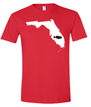 Load image into Gallery viewer, Short Sleeve T-Shirt Florida Red Large Mouth Bass Vibrant Design High Quality Tight Knit Ring Spun Low Maintenance Cotton Printed With The Newest Available Color Transfer Technology