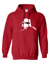 Load image into Gallery viewer, Pullover Hooded Sweatshirt Alaska Red Large Mouth Bass Vibrant Design High Quality Tight Knit Ring Spun Low Maintenance Cotton Printed With The Newest Available Color Transfer Technology