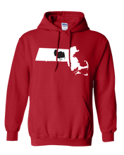 Load image into Gallery viewer, Pullover Hooded Sweatshirt Massachusetts Red Turkey Vibrant Design High Quality Tight Knit Ring Spun Low Maintenance Cotton Printed With The Newest Available Color Transfer Technology