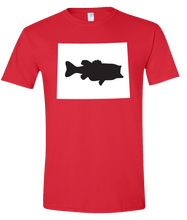 Load image into Gallery viewer, Short Sleeve T-Shirt Wyoming Red Large Mouth Bass Vibrant Design High Quality Tight Knit Ring Spun Low Maintenance Cotton Printed With The Newest Available Color Transfer Technology