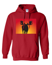 Load image into Gallery viewer, Pullover Hooded Sweatshirt Colorado Red Moose Vibrant Design High Quality Tight Knit Ring Spun Low Maintenance Cotton Printed With The Newest Available Color Transfer Technology