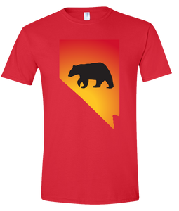 Short Sleeve T-Shirt Nevada Red Black Bear Vibrant Design High Quality Tight Knit Ring Spun Low Maintenance Cotton Printed With The Newest Available Color Transfer Technology