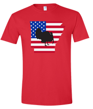 Load image into Gallery viewer, Short Sleeve T-Shirt Arkansas Red Turkey Vibrant Design High Quality Tight Knit Ring Spun Low Maintenance Cotton Printed With The Newest Available Color Transfer Technology