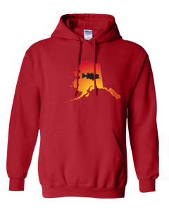 Pullover Hooded Sweatshirt Alaska Red Large Mouth Bass Vibrant Design High Quality Tight Knit Ring Spun Low Maintenance Cotton Printed With The Newest Available Color Transfer Technology