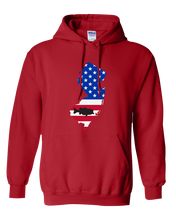 Load image into Gallery viewer, Pullover Hooded Sweatshirt New Jersey Red Large Mouth Bass Vibrant Design High Quality Tight Knit Ring Spun Low Maintenance Cotton Printed With The Newest Available Color Transfer Technology