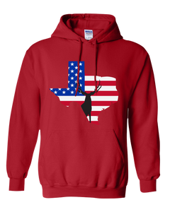 Pullover Hooded Sweatshirt Texas Red Mule Deer Vibrant Design High Quality Tight Knit Ring Spun Low Maintenance Cotton Printed With The Newest Available Color Transfer Technology