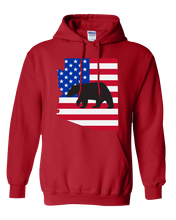 Load image into Gallery viewer, Pullover Hooded Sweatshirt Arizona Red Black Bear Vibrant Design High Quality Tight Knit Ring Spun Low Maintenance Cotton Printed With The Newest Available Color Transfer Technology