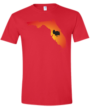 Load image into Gallery viewer, Short Sleeve T-Shirt Florida Red Turkey Vibrant Design High Quality Tight Knit Ring Spun Low Maintenance Cotton Printed With The Newest Available Color Transfer Technology