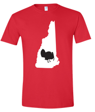 Load image into Gallery viewer, Short Sleeve T-Shirt New Hampshire Red Turkey Vibrant Design High Quality Tight Knit Ring Spun Low Maintenance Cotton Printed With The Newest Available Color Transfer Technology