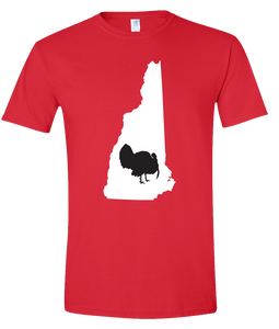 Short Sleeve T-Shirt New Hampshire Red Turkey Vibrant Design High Quality Tight Knit Ring Spun Low Maintenance Cotton Printed With The Newest Available Color Transfer Technology
