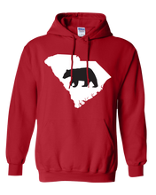 Load image into Gallery viewer, Pullover Hooded Sweatshirt South Carolina Red Black Bear Vibrant Design High Quality Tight Knit Ring Spun Low Maintenance Cotton Printed With The Newest Available Color Transfer Technology