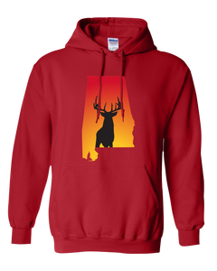 Pullover Hooded Sweatshirt Alabama Red Whitetail Deer Vibrant Design High Quality Tight Knit Ring Spun Low Maintenance Cotton Printed With The Newest Available Color Transfer Technology
