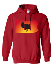 Load image into Gallery viewer, Pullover Hooded Sweatshirt Pennsylvania Red Turkey Vibrant Design High Quality Tight Knit Ring Spun Low Maintenance Cotton Printed With The Newest Available Color Transfer Technology