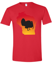 Load image into Gallery viewer, Short Sleeve T-Shirt Wisconsin Red Turkey Vibrant Design High Quality Tight Knit Ring Spun Low Maintenance Cotton Printed With The Newest Available Color Transfer Technology