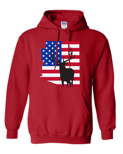 Pullover Hooded Sweatshirt Arizona Red Elk Vibrant Design High Quality Tight Knit Ring Spun Low Maintenance Cotton Printed With The Newest Available Color Transfer Technology