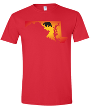Load image into Gallery viewer, Short Sleeve T-Shirt Maryland Red Black Bear Vibrant Design High Quality Tight Knit Ring Spun Low Maintenance Cotton Printed With The Newest Available Color Transfer Technology