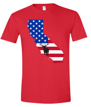 Load image into Gallery viewer, Short Sleeve T-Shirt California Red Elk Vibrant Design High Quality Tight Knit Ring Spun Low Maintenance Cotton Printed With The Newest Available Color Transfer Technology