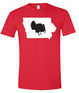 Short Sleeve T-Shirt Iowa Red Turkey Vibrant Design High Quality Tight Knit Ring Spun Low Maintenance Cotton Printed With The Newest Available Color Transfer Technology