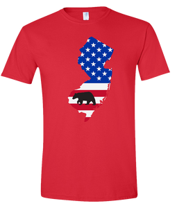 Short Sleeve T-Shirt New Jersey Red Black Bear Vibrant Design High Quality Tight Knit Ring Spun Low Maintenance Cotton Printed With The Newest Available Color Transfer Technology