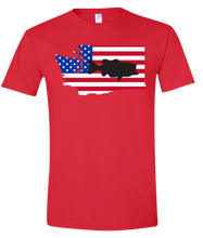 Load image into Gallery viewer, Short Sleeve T-Shirt Washington Red Large Mouth Bass Vibrant Design High Quality Tight Knit Ring Spun Low Maintenance Cotton Printed With The Newest Available Color Transfer Technology